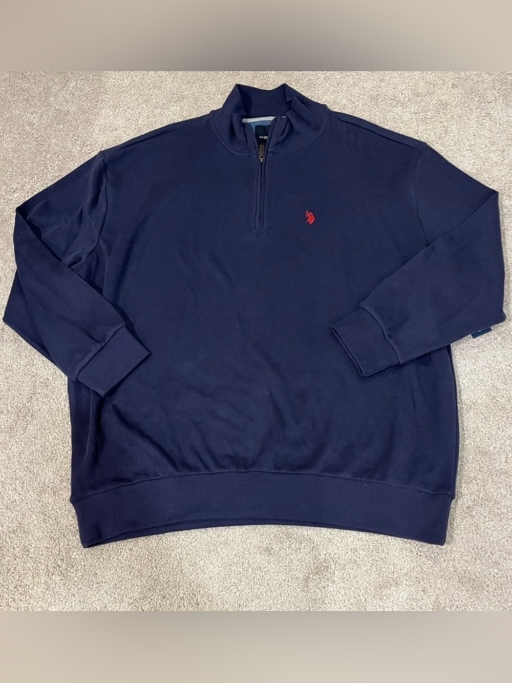 U.S. Polo Assn. Men's Navy Blue 1/4 Zip Pullover Jacket